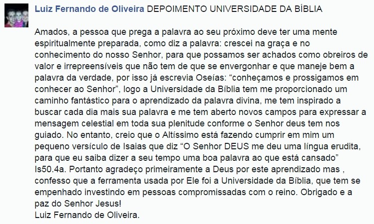 Depoimento Facebook 12